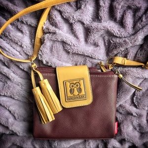 UNIONBAY Crossbody Bag, Maroon and Tan